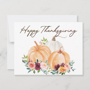 Cartes de vœux plates de citrouilles d'automne et