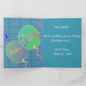 Cartes de vœux pliées avec ballons pour 16 ans (Intérieur)