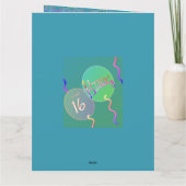 Cartes de vœux pliées avec ballons pour Sweet 16 (Dos)
