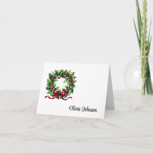 Cartes de vœux pliées avec nom personnalisé pour l (Devant)