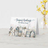 Cartes de vœux pliées Maisons nordiques (Fleur jaune)