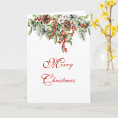 Cartes de voeux pliées pour le feuillage de Noël e (Fleur jaune)