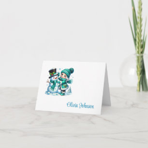 Cartes de vœux pliées pour les fêtes avec nom pers