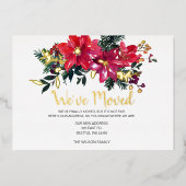 Cartes de vœux Poinsettia Fruits Nous avons déména (Recto)