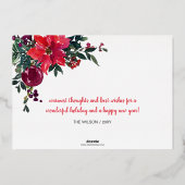 Cartes de vœux Poinsettia Fruits Nous avons déména (Verso)