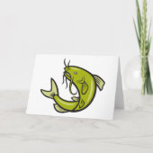 Cartes de vœux Poisson-chat vert (Devant)