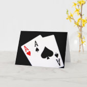 Cartes de voeux Poker Aces (Fleur jaune)
