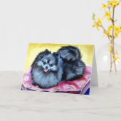 Cartes de voeux Poméraniennes (Fleur jaune)