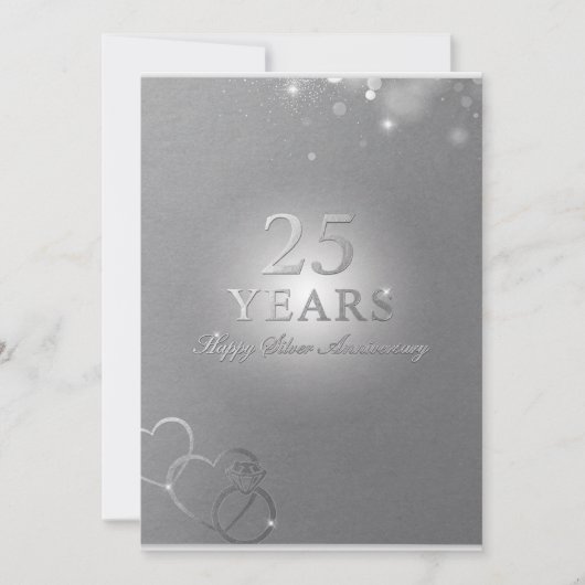Cartes de vœux pour 25 ans de mariage (Devant)