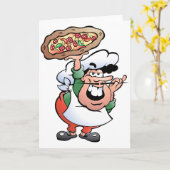 Cartes de vœux pour boulanger pizza (Fleur jaune)