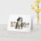 Cartes de voeux pour chien de garde anglais (Fleur jaune)