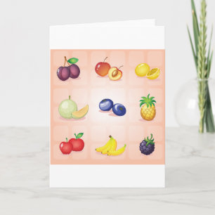 Cartes de voeux pour divers fruits