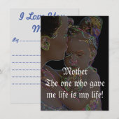 Cartes de voeux pour la fête des mères (Devant / Derrière)