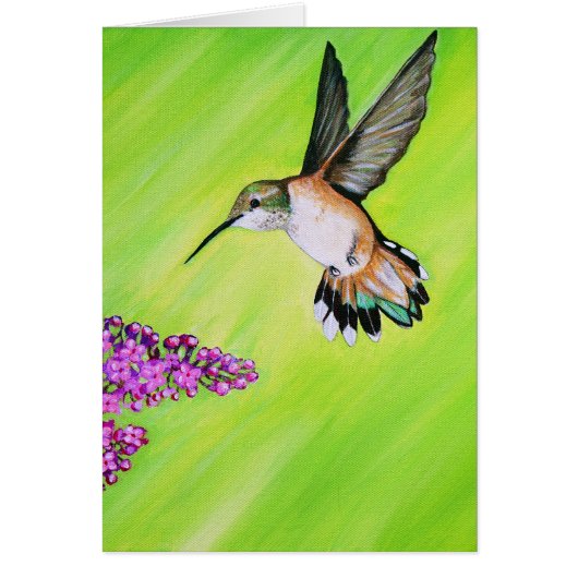 Cartes de voeux pour la peinture de colibri et de (Devant)