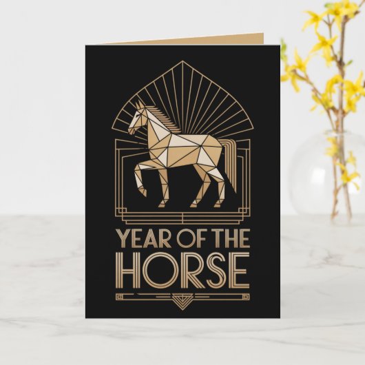 Cartes de vœux pour l'année du Cheval 2026 (Fleur jaune)