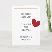 Cartes de voeux pour l'anniversaire de Cancer Budd (Devant)