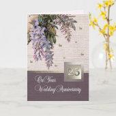 Cartes de vœux pour les 25 ans de mariage (Fleur jaune)