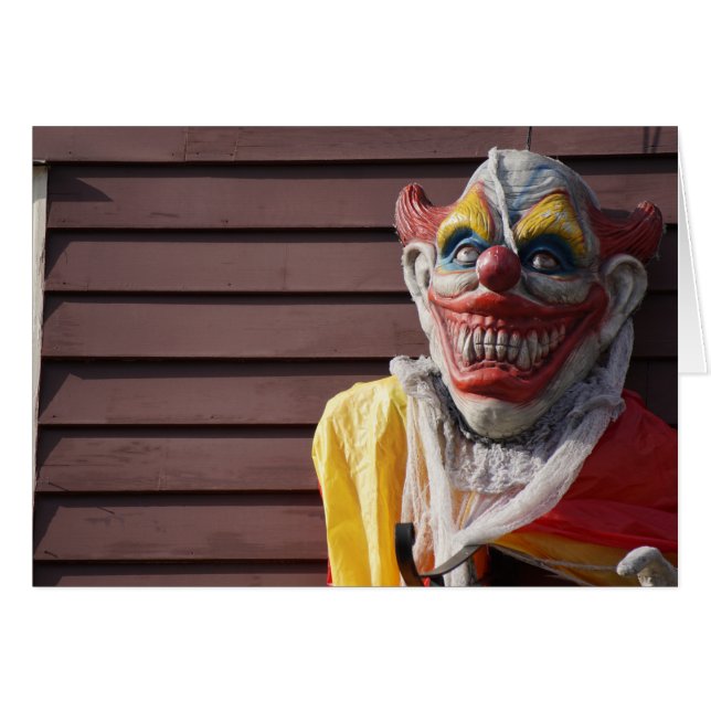 Cartes de voeux pour l'halloween clown effrayant (Devant horizontal)