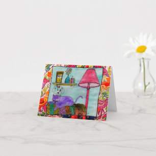 Cartes de voeux pour peinture de chats fantaisie e