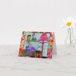 Cartes de voeux pour peinture de chats fantaisie e