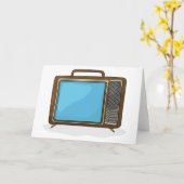 Cartes de voeux Retro TV (Fleur jaune)