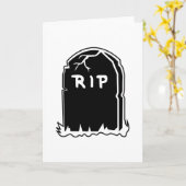 Cartes de voeux RIP Tombstone (Fleur jaune)