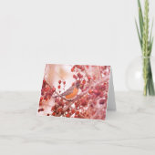 Cartes de vœux Robin avec des baies rouges (Devant)