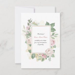 Cartes de voeux Rose Merci