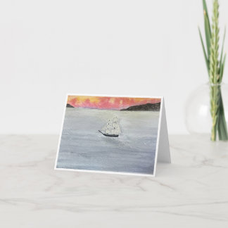 Cartes de vœux Rouge Ciel du Soir Marin Joie