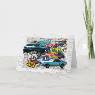 Cartes de voeux - Route 66_Voitures classiques