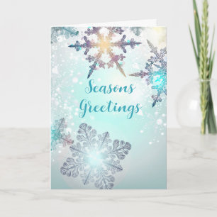 Cartes de vœux Saisonniers Ice Blue Flocon de Neig