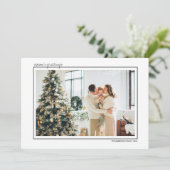 Cartes de vœux saisonniers rayures or et blanc Pho (Debout devant)