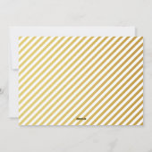 Cartes de vœux saisonniers rayures or et blanc Pho (Dos)