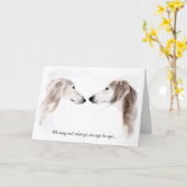 Cartes de voeux Saluki (Fleur jaune)