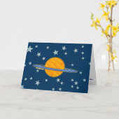 Cartes de voeux Saturne mignonnes (Fleur jaune)