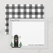 Cartes de vœux scène de porte d'entrée pour les fê (Devant / Derrière)