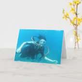 Cartes de voeux Scuba Girl (Fleur jaune)