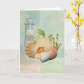 Cartes de voeux Sea Shore et Sheels (Fleur jaune)