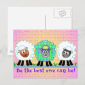 Cartes de voeux Sheep (Devant / Derrière)