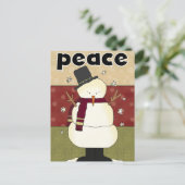 Cartes de voeux Snowman Peace Holiday (Debout devant)