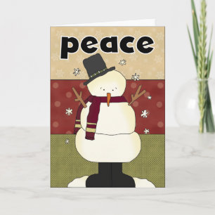 Cartes de voeux Snowman Peace Holiday