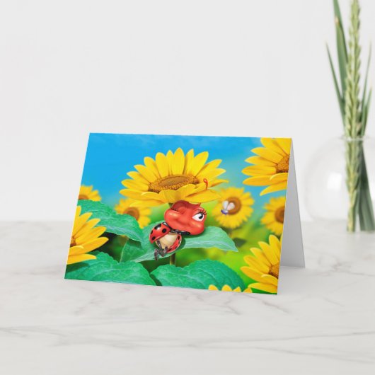Cartes de voeux somptueux fleurs de soleil de Lady (Devant)