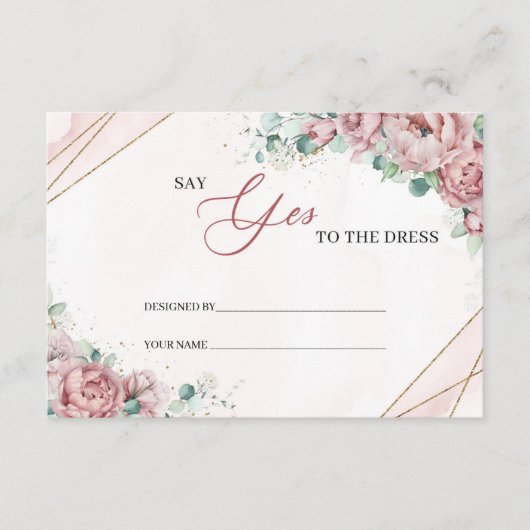 Cartes de vœux "Spring Blush floral gold Say Yes t (Devant)