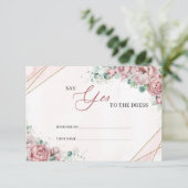Cartes de vœux "Spring Blush floral gold Say Yes t (Debout devant)