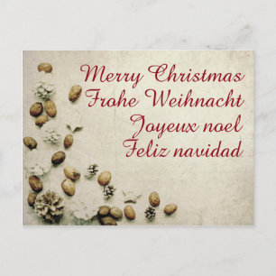 Cartes de vœux thème de Noël avec noix