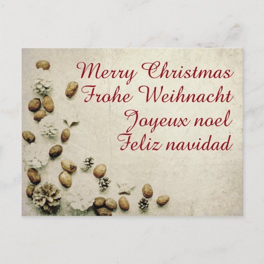 Cartes de vœux thème de Noël avec noix (Devant)