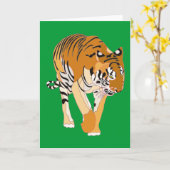 Cartes de voeux Tiger Walking Digital Painting (Fleur jaune)