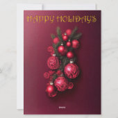 Cartes de vœux traditionnelles Bordeaux rouge et o (Dos)