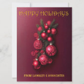 Cartes de vœux traditionnelles Bordeaux rouge et o (Devant)