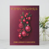 Cartes de vœux traditionnelles Bordeaux rouge et o (Debout devant)